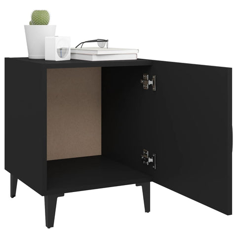 vidaXL Bedside Cabinets 2 pcs Black Engineered Wood