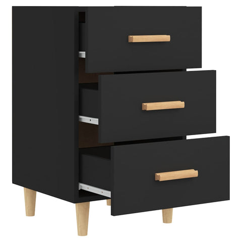vidaXL Bedside Cabinet Black 40x40x66 cm Engineered Wood