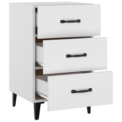 vidaXL Bedside Cabinet White 40x40x66 cm Engineered Wood