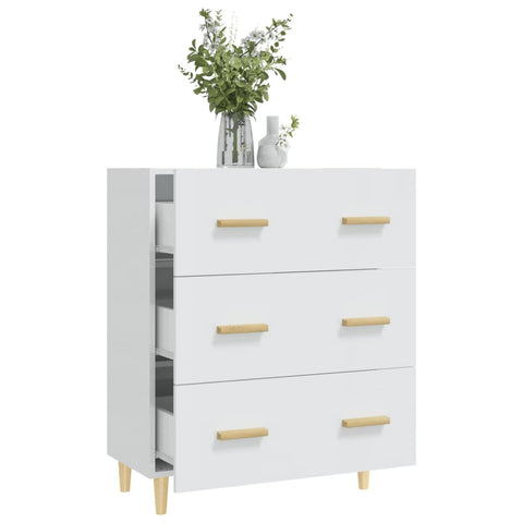 vidaXL Sideboard High Gloss White 70x34x90 cm Engineered Wood