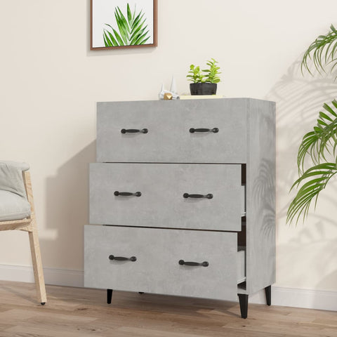 vidaXL Sideboard Concrete Grey 69.5x34x90 cm Engineered Wood