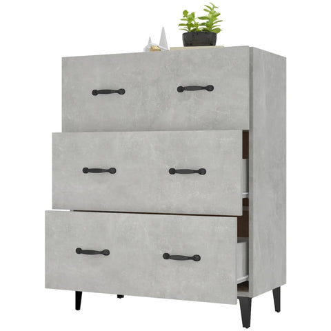 vidaXL Sideboard Concrete Grey 69.5x34x90 cm Engineered Wood