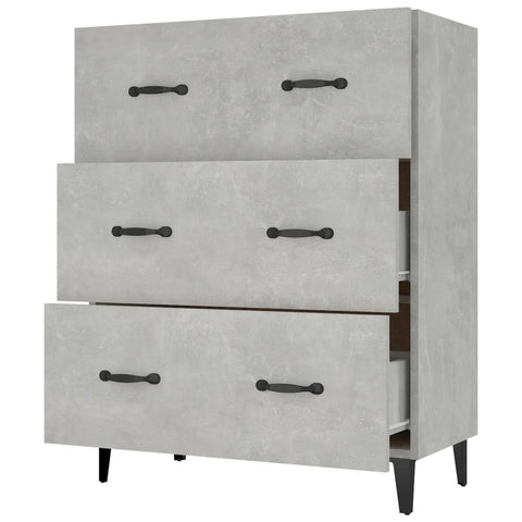 vidaXL Sideboard Concrete Grey 69.5x34x90 cm Engineered Wood