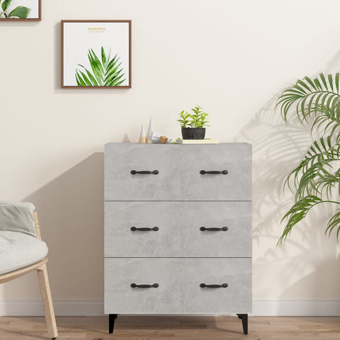 vidaXL Sideboard Concrete Grey 69.5x34x90 cm Engineered Wood