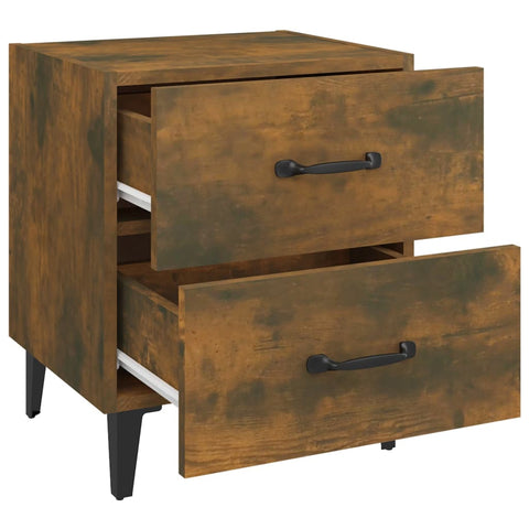 vidaXL Bedside Cabinet Smoked Oak 40x35x47.5 cm
