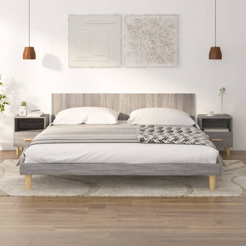 vidaXL Bedside Cabinets 2 pcs Grey Sonoma 40x35x47 cm
