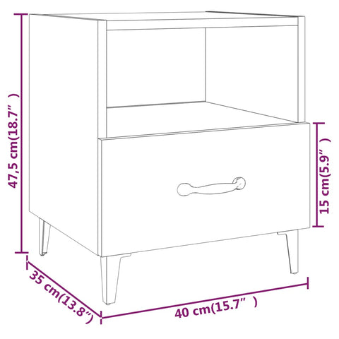vidaXL Bedside Cabinet Grey Sonoma Engineered Wood