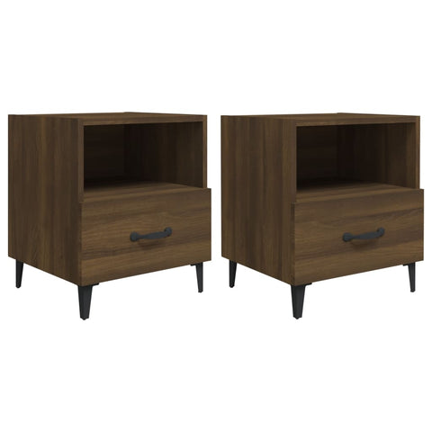 vidaXL Bedside Cabinets 2 pcs Brown Oak Engineered Wood