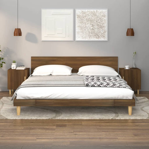 vidaXL Bedside Cabinets 2 pcs Brown Oak Engineered Wood