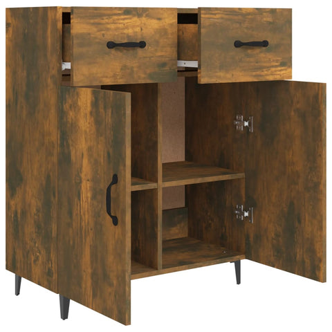 vidaXL Sideboard Smoked Oak 69.5x34x90 cm Engineered Wood