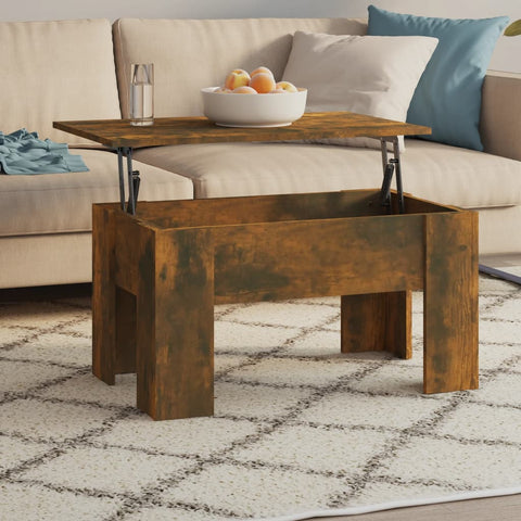 vidaXL Coffee Table Smoked Oak 79x49x41 cm Engineered Wood