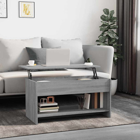 vidaXL Coffee Table Grey Sonoma 102x50x52.5 cm Engineered Wood