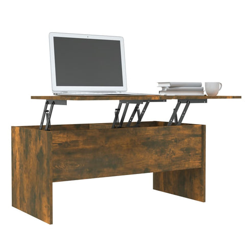 vidaXL Coffee Table Smoked Oak 102x50.5x46.5 cm Engineered Wood
