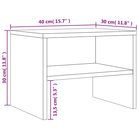 vidaXL Bedside Cabinet Grey Sonoma 40x30x30 cm Engineered Wood