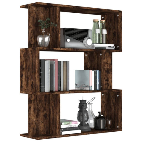 vidaXL Book Cabinet/Room Divider Smoked Oak 80x24x96cm Engineered Wood
