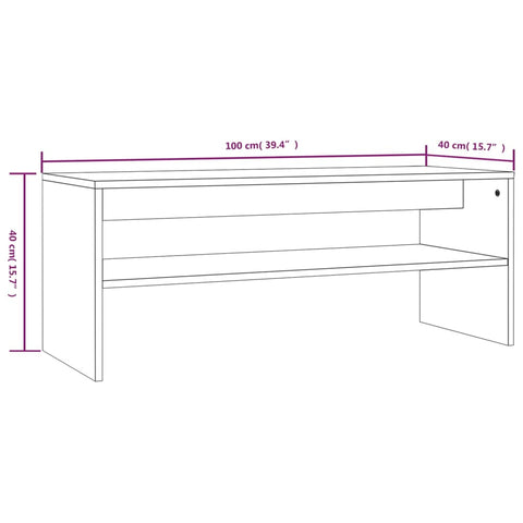 vidaXL Coffee Table Brown Oak 100x40x40 cm Engineered Wood