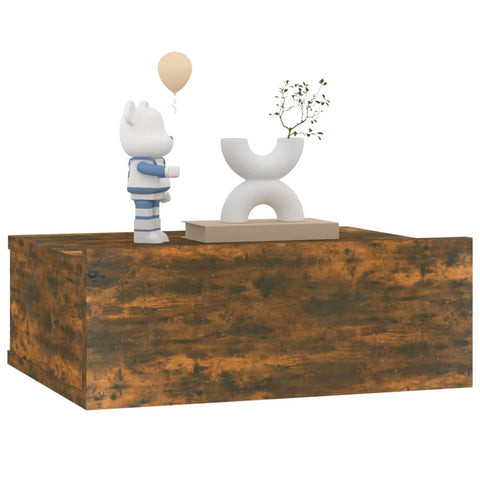 vidaXL Floating Nightstand Smoked Oak 40x30x15 cm Engineered Wood