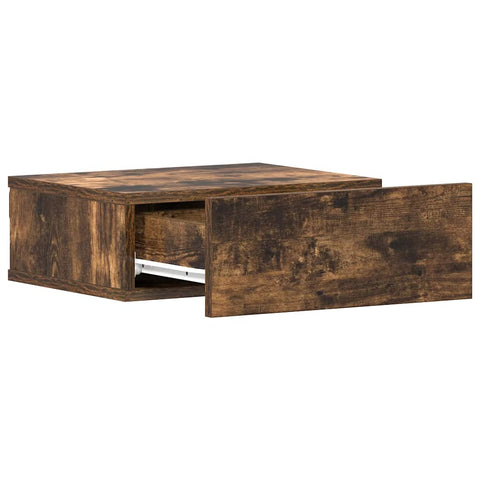 vidaXL Floating Nightstand Smoked Oak 40x30x15 cm Engineered Wood