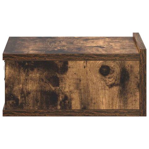 vidaXL Floating Nightstand Smoked Oak 40x30x15 cm Engineered Wood