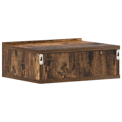 vidaXL Floating Nightstand Smoked Oak 40x30x15 cm Engineered Wood