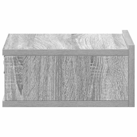 vidaXL Floating Nightstand Grey Sonoma 40x30x15 cm Engineered Wood