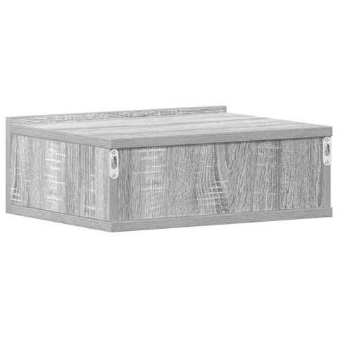 vidaXL Floating Nightstand Grey Sonoma 40x30x15 cm Engineered Wood