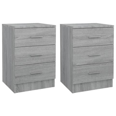 vidaXL Bedside Cabinets 2 pcs Grey Sonoma 38x35x56 cm Engineered Wood