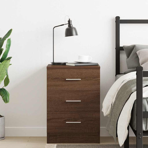 vidaXL Bedside Cabinet Brown Oak 38x35x56 cm Engineered Wood