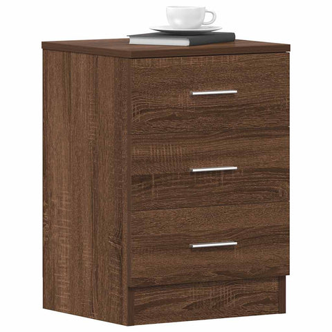 vidaXL Bedside Cabinet Brown Oak 38x35x56 cm Engineered Wood