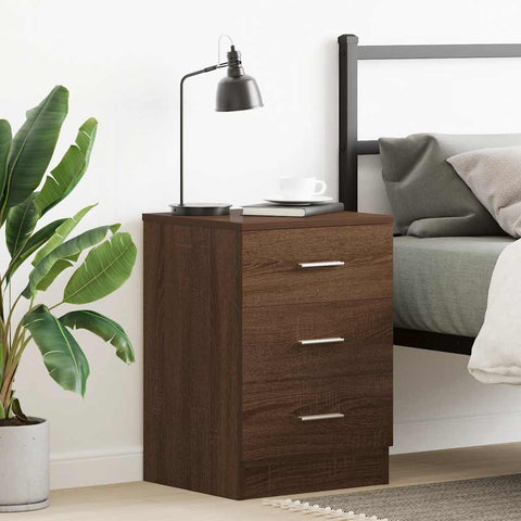 vidaXL Bedside Cabinet Brown Oak 38x35x56 cm Engineered Wood
