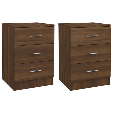vidaXL Bedside Cabinets 2 pcs Brown Oak 38x35x56 cm Engineered Wood