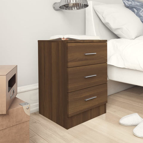 vidaXL Bedside Cabinets 2 pcs Brown Oak 38x35x56 cm Engineered Wood