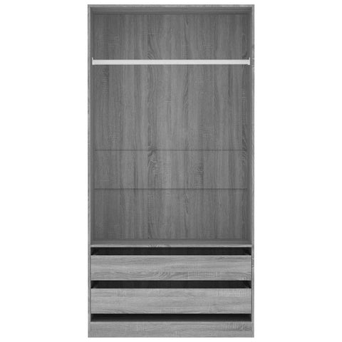 vidaXL Wardrobe Grey Sonoma 100x50x200 cm Engineered Wood