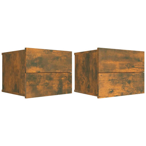 vidaXL Bedside Cabinets 2 pcs Smoked Oak 40x30x30 cm Engineered Wood