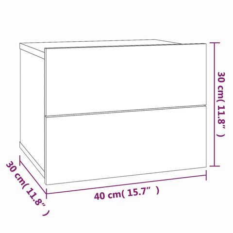 vidaXL Bedside Cabinets 2 pcs Smoked Oak 40x30x30 cm Engineered Wood