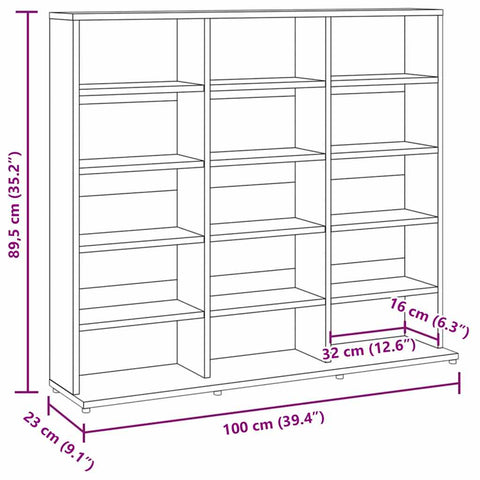 vidaXL CD Cabinet Brown Oak 100x23x89.5 cm Engineered Wood