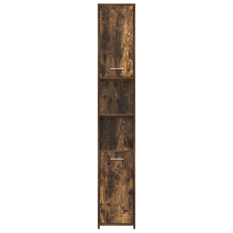 vidaXL Bathroom Cabinet Smoked Oak 30x30x183.5 cm Engineered Wood