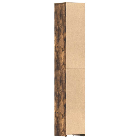 vidaXL Bathroom Cabinet Smoked Oak 30x30x183.5 cm Engineered Wood