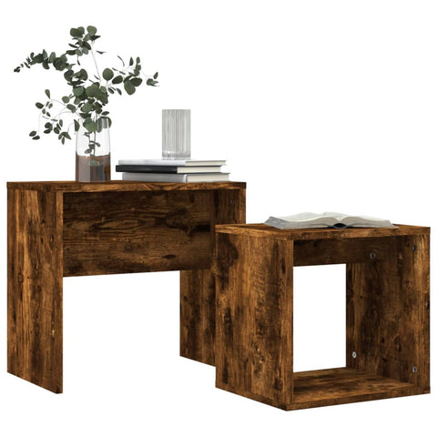 vidaXL Nesting Coffee Tables 2 pcs Smoked Oak Engineered Wood