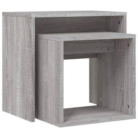 vidaXL Nesting Coffee Tables 2 pcs Grey Sonoma Engineered Wood