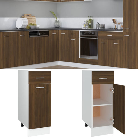 vidaXL Drawer Bottom Cabinet Lyon Brown Oak 30x46x81.5 cm Engineered Wood