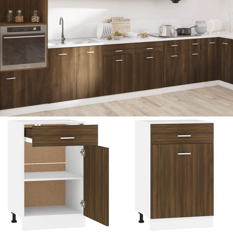 vidaXL Drawer Bottom Cabinet Lyon Brown Oak 50x46x81.5 cm Engineered Wood
