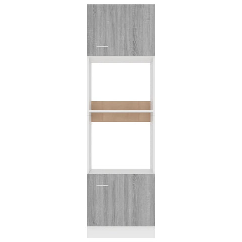 vidaXL Microwave Cabinet Lyon Grey Sonoma 60x57x207 cm Engineered Wood