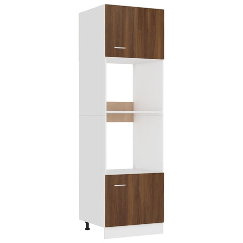 vidaXL Microwave Cabinet Lyon Brown Oak 60x57x207 cm Engineered Wood