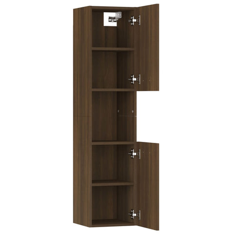 vidaXL Bathroom Cabinet Brown Oak 30x30x130 cm Engineered Wood