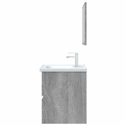 vidaXL 2 Piece Bathroom Furniture Set Grey Sonoma Engineered Wood