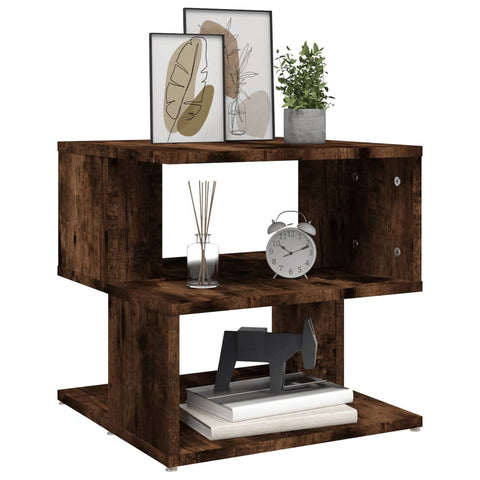 vidaXL Side Table Smoked Oak 40x40x40 cm Engineered Wood