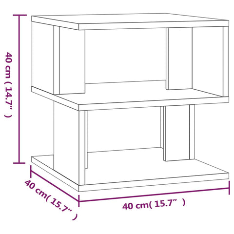 vidaXL Side Table Smoked Oak 40x40x40 cm Engineered Wood