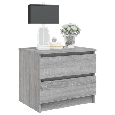 vidaXL Bed Cabinets 2 pcs Grey Sonoma 50x39x43.5 cm Engineered Wood