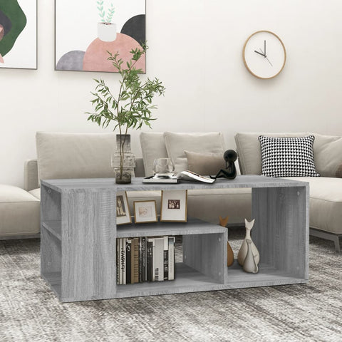 vidaXL Coffee Table Grey Sonoma 100x50x40 cm Engineered Wood